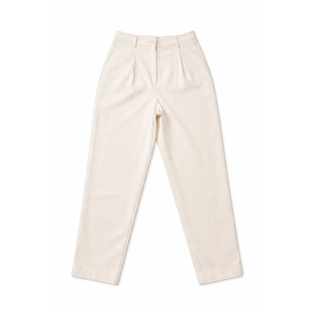 Sag Harbor Womens 14 Cream Wool Pleated Dress Pants High Rise Classic USA EUC